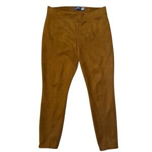 Old Navy Faux Suede Microfiber Elastic Waist Leggings Large Chestnut Cognac